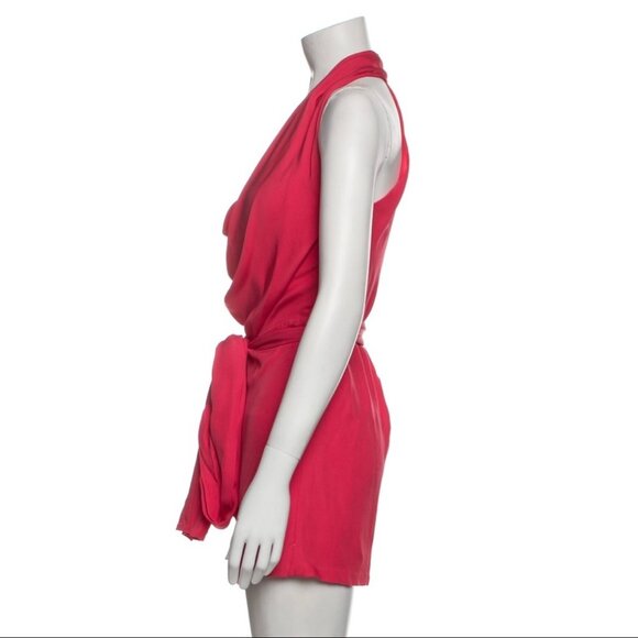 GUCCI Silk Dress Pink Fuschia Belted Cowl Neck Mini 2009 Vintage Hedi Slimane 40 - Picture 2 of 8